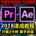 抖音快手视频特效后期制作素材 PR+AE CC2018软件速成教程影视剪辑