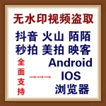 专业抖音无水印视频盗取 支持抖音火山陌陌秒拍美拍映客直播平台