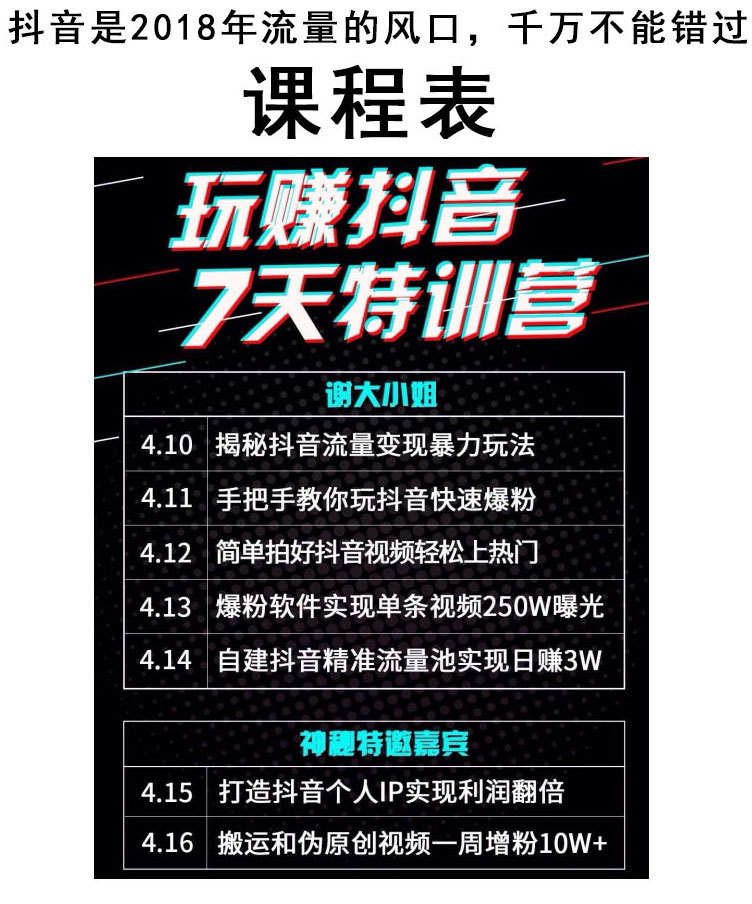 玩赚抖音7天特训营引流视频教程图2
