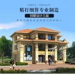 欧式新农村兄弟双拼三层别墅设计图纸_乡村房屋自建房全套CAD设计图源码下载