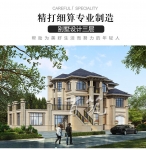 欧式三层农村自建房_别墅设计图纸_带平顶豪华房屋专业施工CAD设计图源码下载