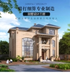 欧式农村自建房三层小别墅设计图纸_乡村豪华楼房效果图全套CAD设计图源码下载