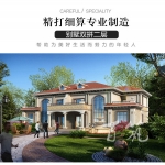 法式农村自建房_兄弟双拼欧式小别墅设计图纸效果图全套CAD设计图源码下载