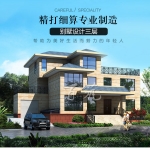 现代风格农村二层半别墅设计图纸_三层乡村房屋带车库施工图CAD设计图源码下载