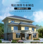 二层半新农村自建房设计图_乡村三层别墅设计图纸子简约大方CAD设计图源码下载