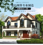 农村二层欧式框架结构别墅设计图纸_有个性乡村自建房屋全套CAD设计图源码下载