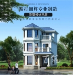 三层欧式小户型别墅设计图纸_7米宽自建房屋小洋楼施工图纸CAD设计图源码下载