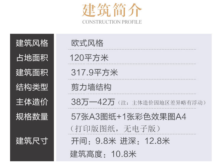 农村别墅设计图纸_二层乡下自建房_屋欧式120㎡平方米房子全套CAD设计图2