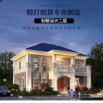 新农村欧式二层两自建别墅设计图纸_简约大气乡村盖房子房屋CAD设计图源码下载