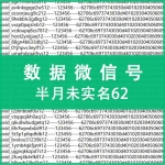半月未实名62数据微信号出售 纯手工注册微信号购买 -上控专用质量可靠 注：什么是62数据号 自行百度 懂货的拍 小白慎拍！（50元/个 2个起售）
