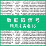 满月未实名16数据微信号出售 纯手工注册微信号购买 -上控专用质量可靠 注：什么是62数据号 自行百度 懂货的拍 小白慎拍！（55元/个 2个起售）