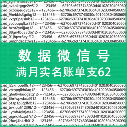 纯手工注册微信号购买-满月实名账单支62数据微信号图