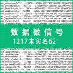 1217未实名62数据微信号出售 纯手工注册微信号购买 -上控专用质量可靠 注：什么是62数据号 自行百度 懂货的拍 小白慎拍！（90元/个 2个起售）