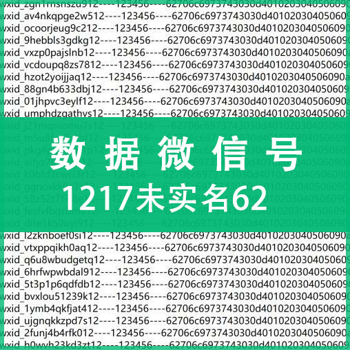纯手工注册微信号购买-1217未实名62数据微信号出售图