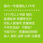 国内一年普通私人VX号出售 12个月以上号龄微信号购买 -普通账单/有圈带支付/纯私人普通号/可解封可收可付/加人 接粉 进群 炒群 当管理